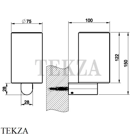 Gessi RILIEVO Стакан настенный, композит черный 59508-031, хром глянец