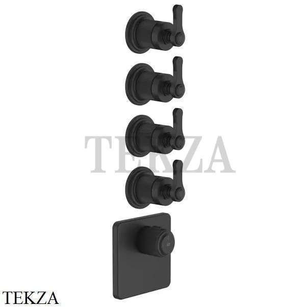 Gessi VENTI20 Термостат для душа, 4 потока, внешняя часть 65210-299, Matte Black