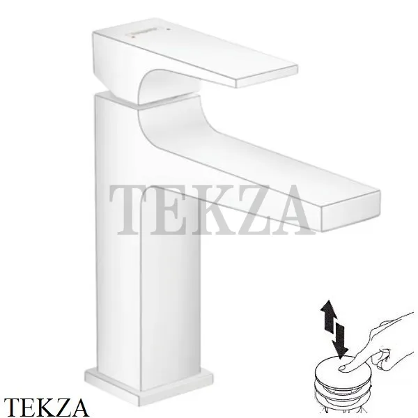 Hansgrohe Metropol Смеситель для раковины 110, с донным клапаном Push-Open 32507700, белый матовый