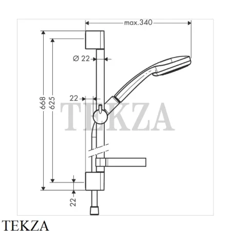 Hansgrohe Croma 100 Vario/Unica'C 4 jet  Душевой набор с мыльницей 27772000, хром глянец