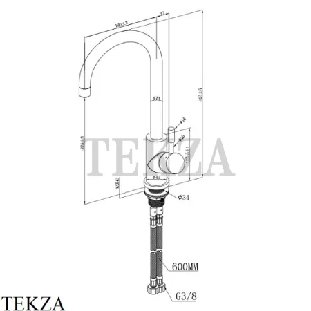 Villeroy & Boch Umbrella Смеситель для кухни однорычажный 925300LC, сталь сатинированная