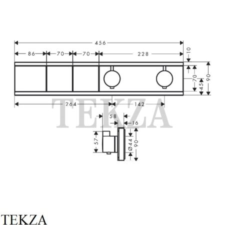 Hansgrohe RainSelect Термостатический модуль, 2 потока, внешняя часть 15380700, белый матовый