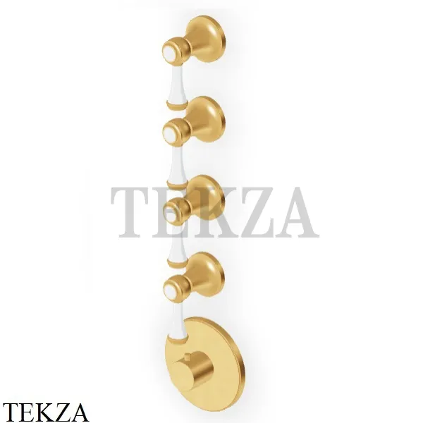 Zucchetti Agora Classic Термостат для душа, 4 выхода, внешняя часть ZAM662.C41, brushed gold