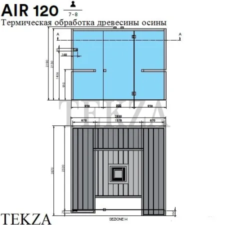 Effegibi AIR 120 Сауна домашняя финская или BIO, осина термообработанная SA90120002