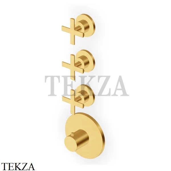 Zucchetti Gill Термостат для душа, 3 потока, внешняя часть ZGL5661.C41, brushed gold
