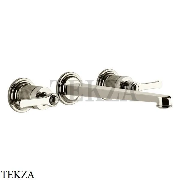 Gessi VENTI20 Смеситель для раковины на 3 отв. длинный, внешняя часть 65090-720, Nickel PVD