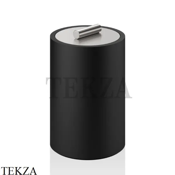 Decor Walther Stone Black DMD L Баночка большая для ватных дисков и палочек 0971465, черный матовый-stainless steel
