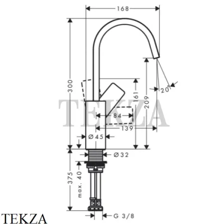 Hansgrohe Vivenis Смеситель для раковины, ручка сбоку, без гарнитура 75032670, черный матовый