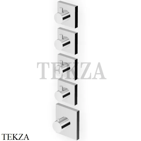 Zucchetti PAN Термостат для душа, 4 выхода, внешняя часть ZP8662, хром глянец