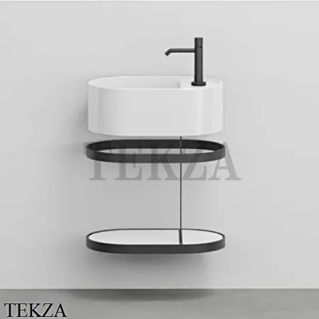 Cielo Les Petites Ovale Консоль с раковиной LPLAO46, керамическая полка, белый глянец