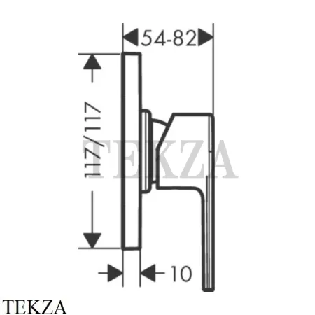 Hansgrohe Vernis Shape Смеситель для душа, внешняя часть 71658670, черный матовый