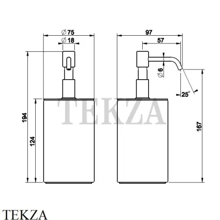 Gessi RILIEVO Дозатор для жидкого мыла настольный, композит черный 59538-030, Copper глянец