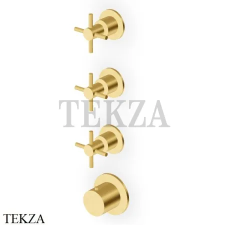 Zucchetti Helm Термостат для душа на 3 потока, внешняя часть ZHM803.XP41, золото brushed