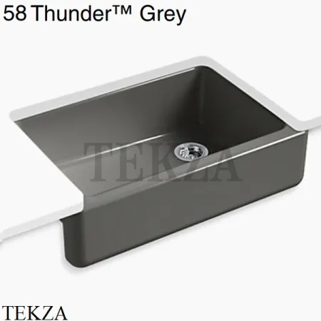 Kohler Whitehaven Мойка для кухни встраиваемая снизу с широким фартуком, чугун K-5827-0, белый глянец
