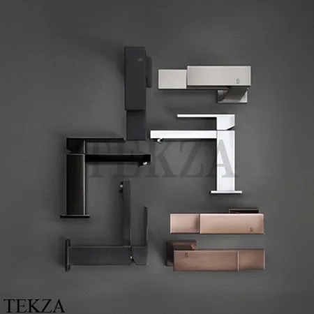 Gessi Rettangolo Смеситель для раковины длинный излив, без сливного гарнитура 11924-707, Black Metal Brushed