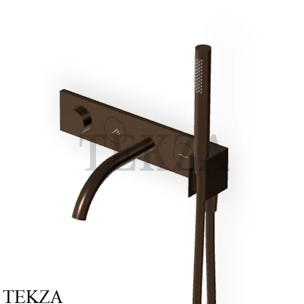 Zucchetti Hoop Термостат для ванны с гарнитуром, внешняя часть ZHO786.P21, brushed chocolate PVD