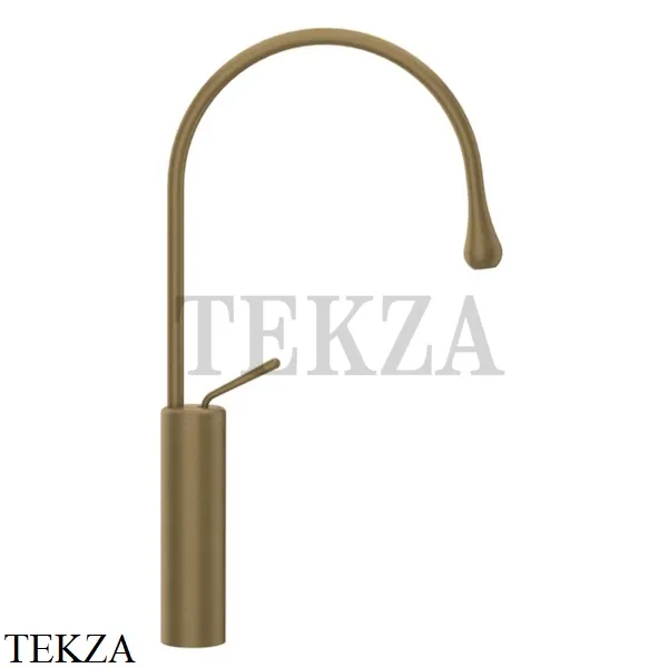 Gessi Goccia Смеситель для раковины высокий, без сливного гарнитура 33609-713, Antique Brass