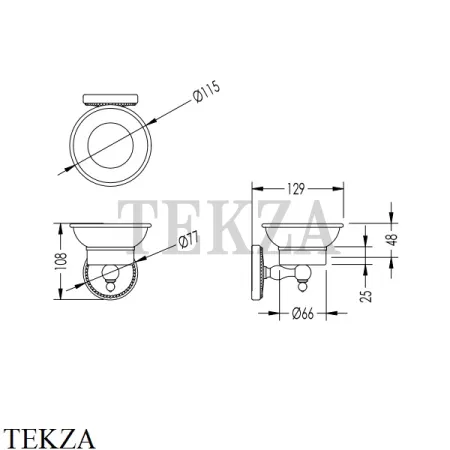 Devon&Devon DOROTHY Мыльница настенная, керамика белая DOR401CR, хром глянец