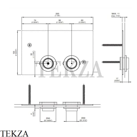 CEA PUL 07 Пара кнопок смыва для унитаза, для инсталляции Tece