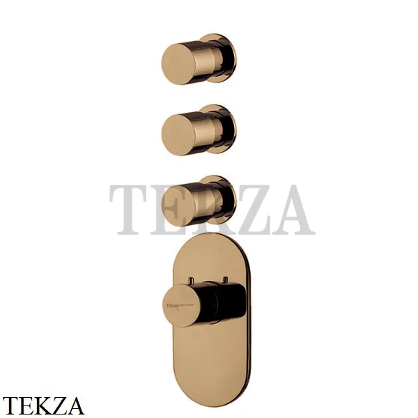 FIMA Carlo Frattini Spillo UP Термостат для душа 3 потока, внешняя часть F3253X3ZS, Brushed Amber Bronze