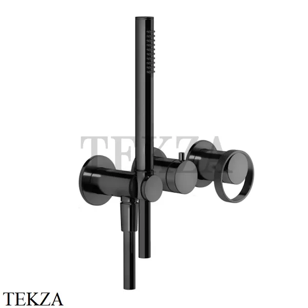 Gessi ANELLO Смеситель для душа на 2 потока, с гарнитуром, внешняя часть 63345-706, Black Metal