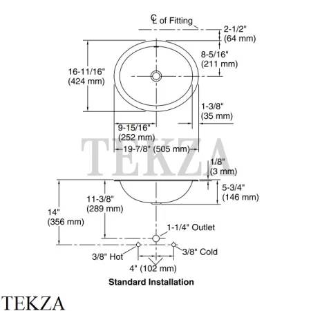 Kohler Bolero Раковина встраиваемая снизу или сверху, без перелива K-2610-SU-NA, сталь глянец