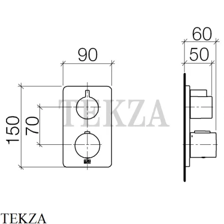 Dornbracht LULU Термостат для душа, 1 поток, внешняя часть 36425710-00, хром глянец