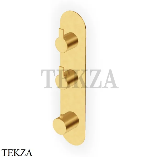 Zucchetti Gill Термостат для душа на планке, 2 потока, внешняя часть ZGL664.C41, brushed gold