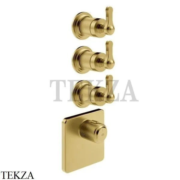 Gessi VENTI20 Термостат для душа, 3 потока, внешняя часть 65206-716, Gold Br. PVD