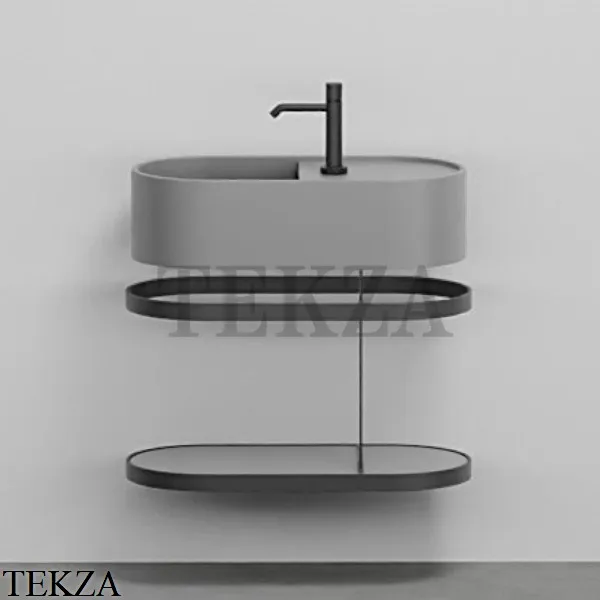 Cielo Les Petites Ovale 60 Консоль с раковиной LPLAO60, керамическая полка, Cemento
