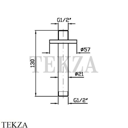 Zucchetti Кронштейн потолочный 10 см для верхней лейки Z93026.N6, черный матовый