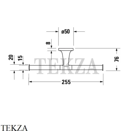 Duravit Starck T Держатель туалетной бумаги двойной, без крышки 0099384600, черный матовый