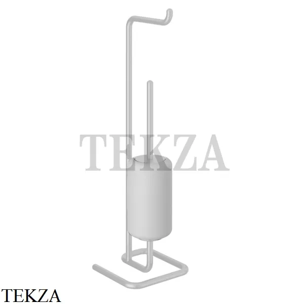 Gessi Goccia Стойка с держателем для туалетной бумаги и ершиком 38067-279, белый матовый