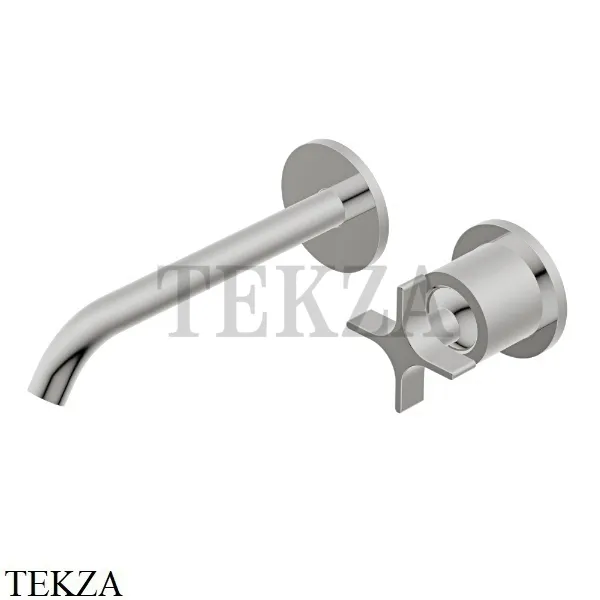 Ritmonio Diametro35 Cross Смеситель для раковины 193, внешняя часть PR53AL202 IX, Brushed steel