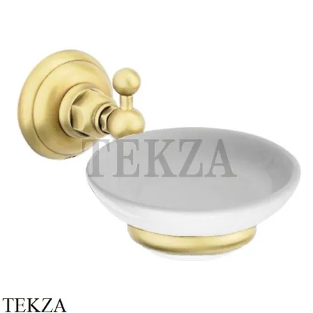 Nicolazzi CLASSICI Мыльница настенная, керамика белая 1487OS, Brushed brass