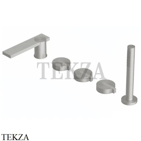 Ritmonio Dot316 Смеситель на борт ванны с гарнитуром PR50EJ201 INOX, Brushed steel
