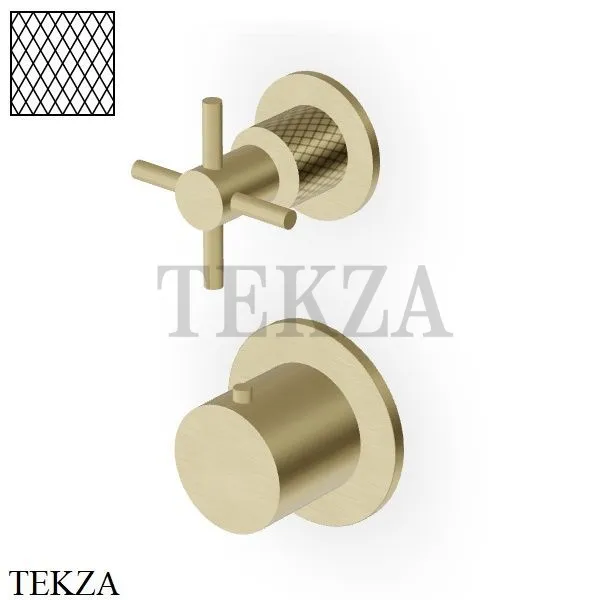 Zucchetti Helm Diagonal Термостат для душа на 1 поток, внешняя часть ZHM801.XP31G3, brushed british gold PVD