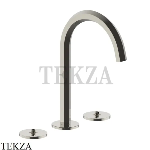 Fantini Venezia Смеситель для раковины (ручки отдельно), с донным клапаном 2995N404S, Nickel PVD