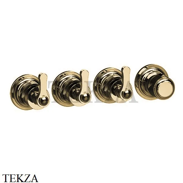 Gessi VENTI20 Термостат для душа, 3 потока, внешняя часть 65336-727, Brushed Brass