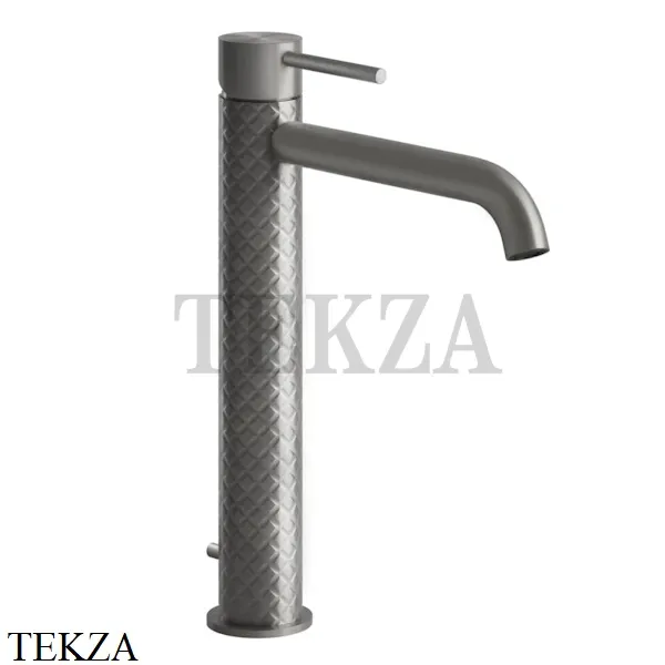 Gessi 316 INTRECCIO Смеситель для раковины, длинный излив с донным клапаном 54103-239, Steel Brushed