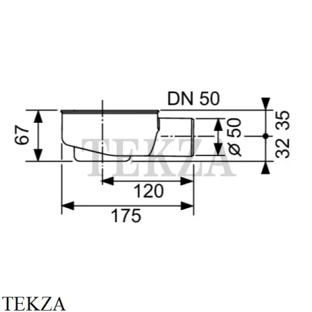 TECE drainline DN 50 Сифон для дренажного канала заниженный 650000