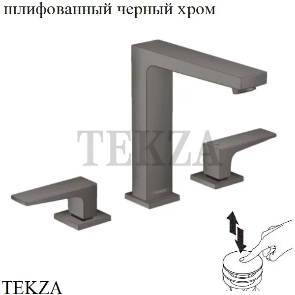 Hansgrohe Metropol Смеситель для раковины 160, с донным клапаном Push-Open 32515340, черный хром brushed