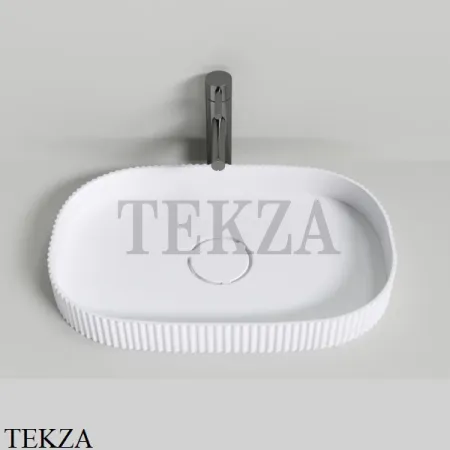 NT Bathroom NT704 Раковина накладная овальная, из литого камня Solid Surface, белый матовый