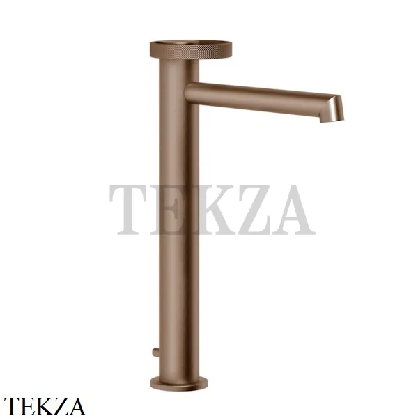 Gessi ANELLO Смеситель для раковины высокий, длинный,  с донным клапаном 63305-708, Copper Brushed PVD