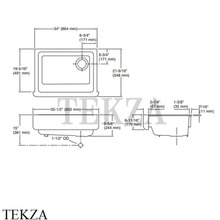 Kohler Whitehaven Мойка для кухни встраиваемая снизу с узким фартуком, чугун K-6488-0, белый глянец