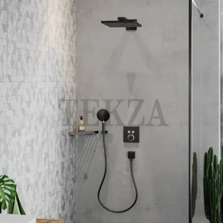 Hansgrohe AddStoris Полка-решетка угловая в душевую зону 41741990, золото глянец