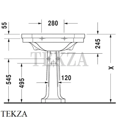 Duravit 1930 Series Пьедестал под раковину 0857900000, белый глянец