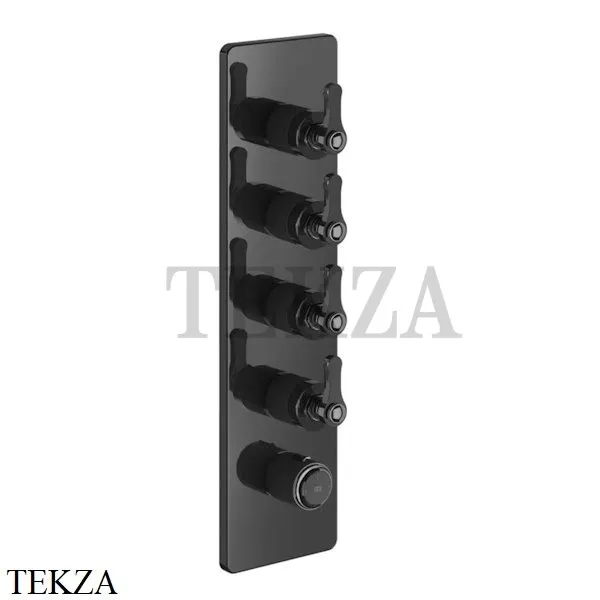 Gessi VENTI20 Термостат для душа, 4 потока, внешняя часть 65208-706, Black Metal PVD