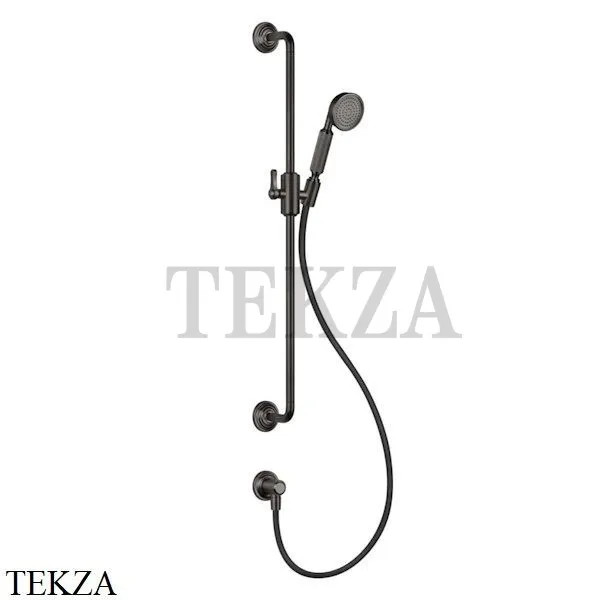 Gessi VENTI20 Штанга в комплекте с душевой лейкой, шланг, вывод 65142-707, Black Metal Brushed