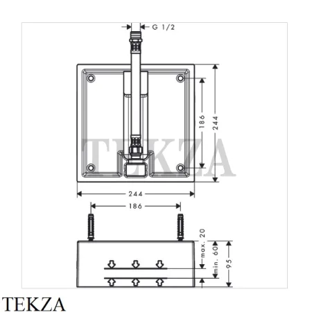 Hansgrohe Скрытая часть верхнего душа 260/260 1jet 26471180, хром глянец
